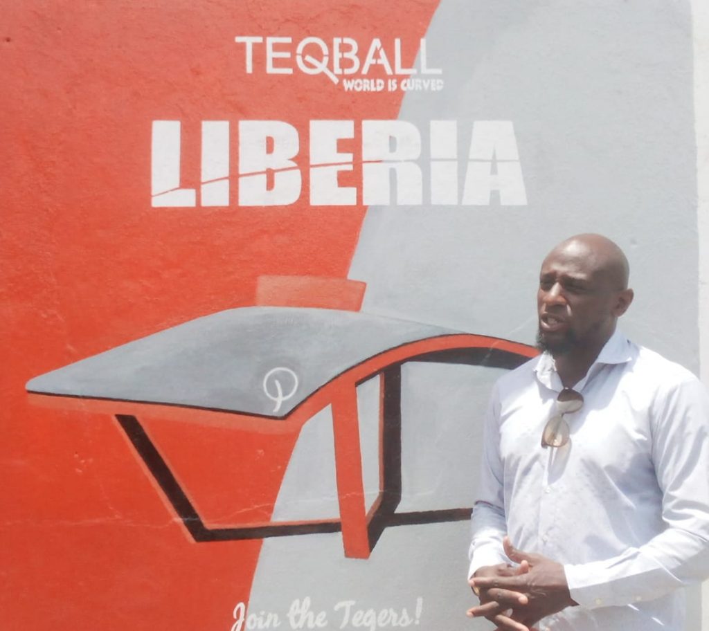 teqball mural in Liberia.