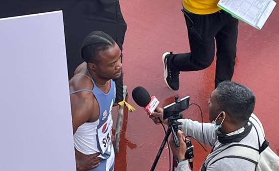 Akeem Sirleaf post-race Interview after African men's 200m semifinals