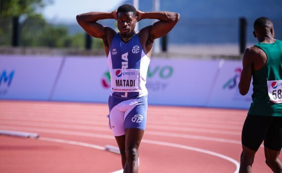Matadi after men's 100m finish