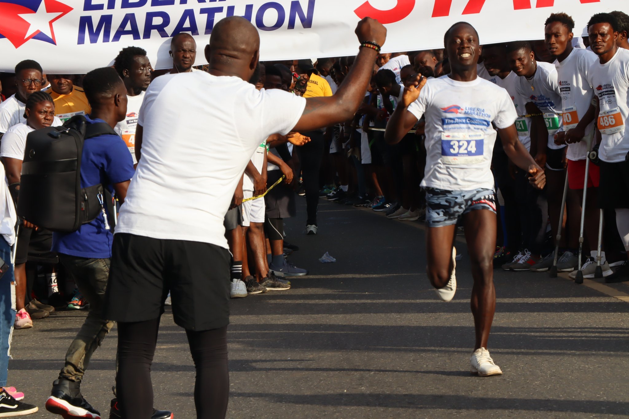 Cheering on runners