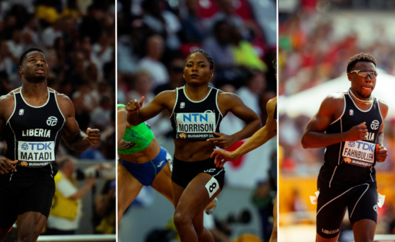Liberia at the 2023 World Athletics Championships: Matadi, Morrison, and Fahnbulleh.