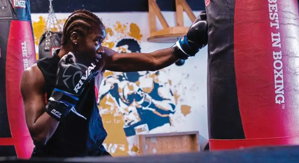 Grace Fahnbulleh boxing.