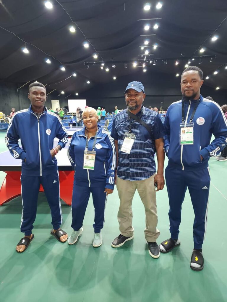 Liberia National Tabel Tennis Team members.