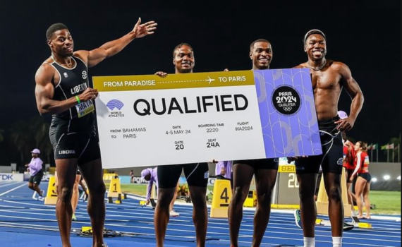 Liberia men's 4x100 relay team Paris ticket