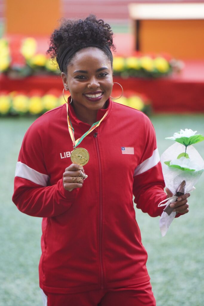 Morrison with African Senior Championships gold medal