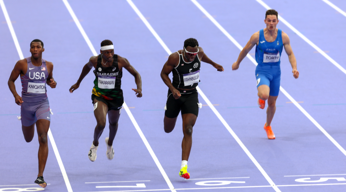 Joseph Fahnbulleh in men's 200m semifinal