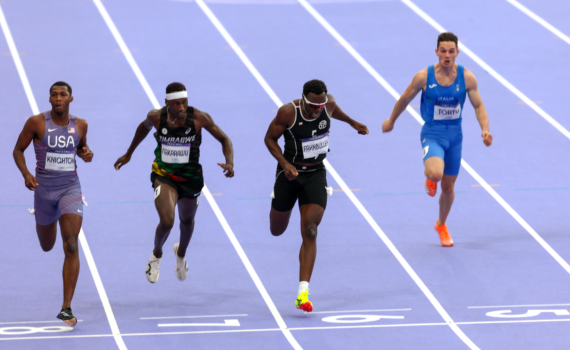 Joseph Fahnbulleh in men's 200m semifinal